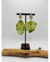 PENDIENTES ARTESANOS DE HOJA NATURAL ESQUELETIZADA