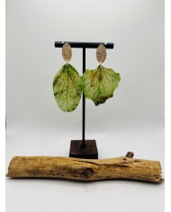 PENDIENTES ARTESANOS DE HOJA NATURAL ESQUELETIZADA