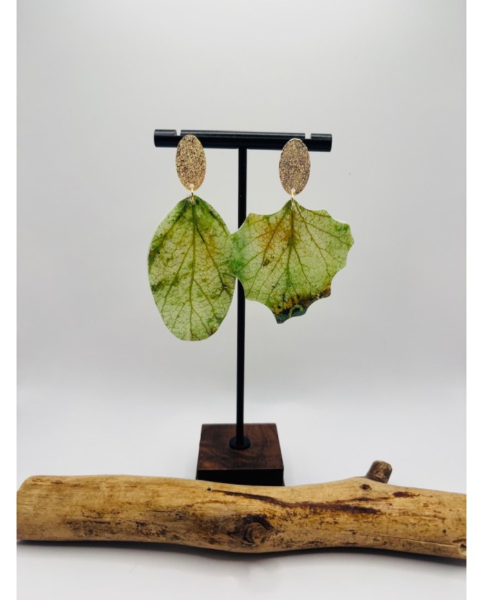 PENDIENTES ARTESANOS DE HOJA NATURAL ESQUELETIZADA