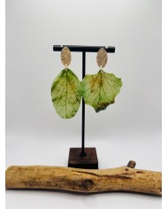 PENDIENTES ARTESANOS DE HOJA NATURAL ESQUELETIZADA