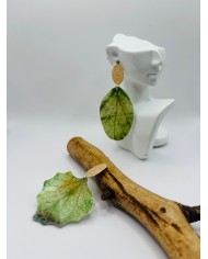 PENDIENTES ARTESANOS DE HOJA NATURAL ESQUELETIZADA