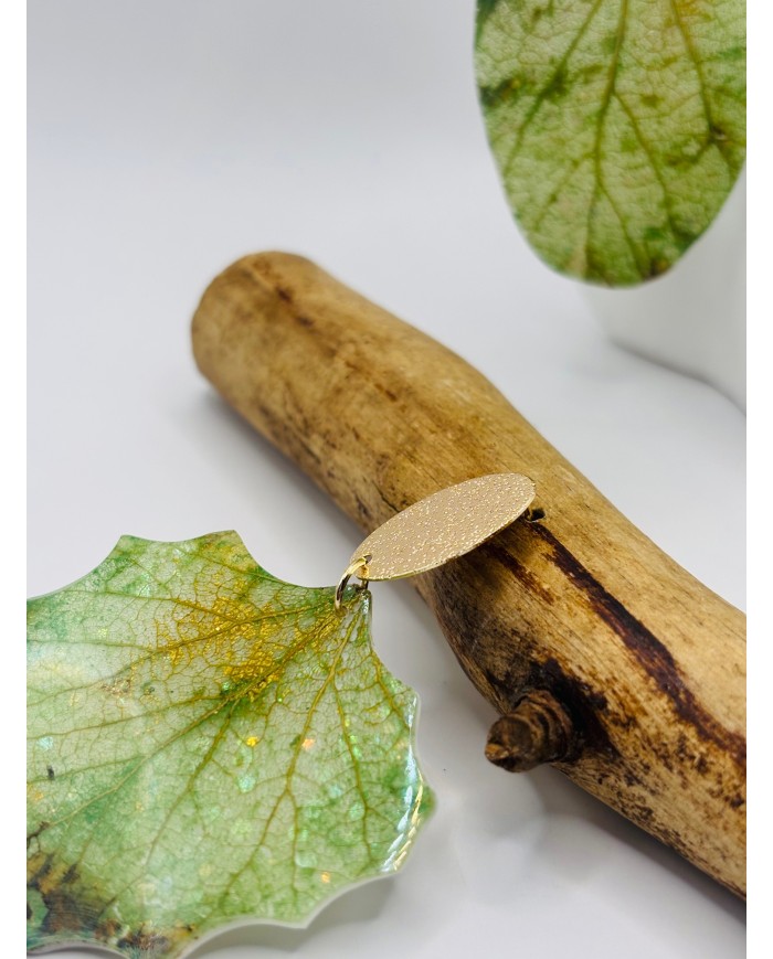 PENDIENTES ARTESANOS DE HOJA NATURAL ESQUELETIZADA