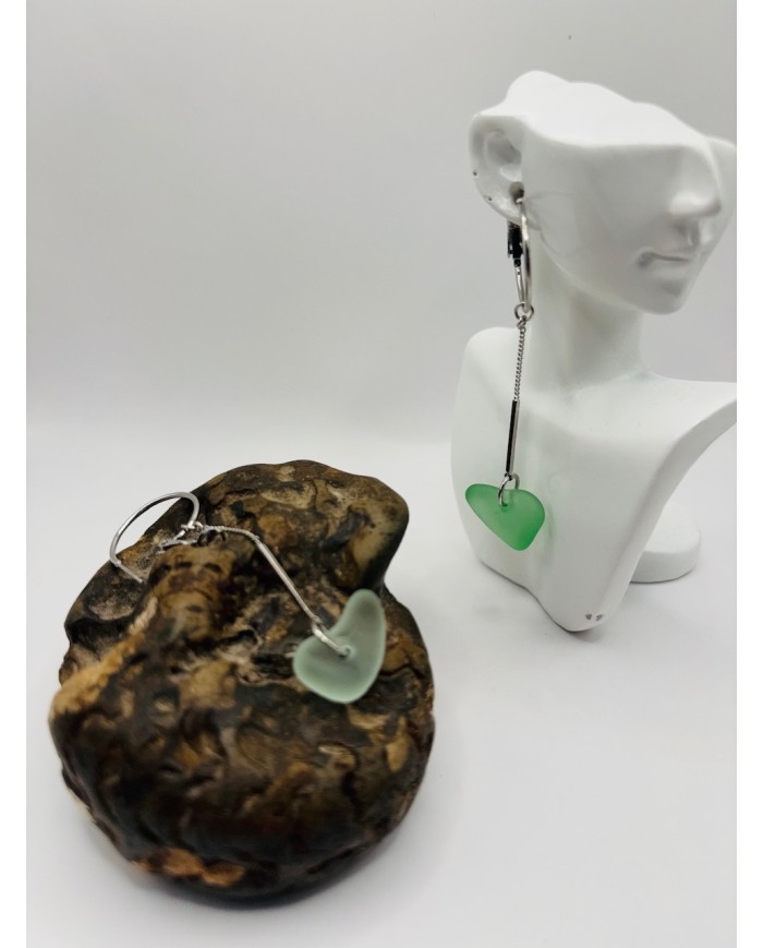 PENDIENTES ARTESANOS DE CRISTAL MARINO