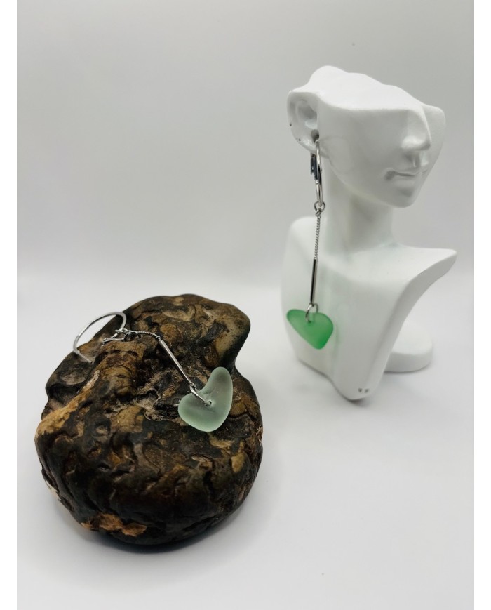 PENDIENTES ARTESANOS DE CRISTAL MARINO