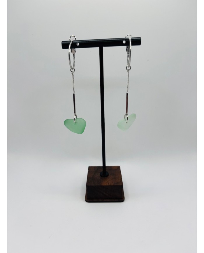 PENDIENTES ARTESANOS DE CRISTAL MARINO