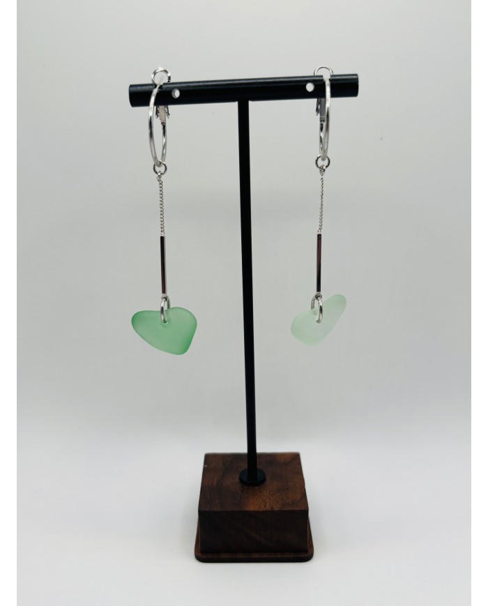 PENDIENTES ARTESANOS DE CRISTAL MARINO