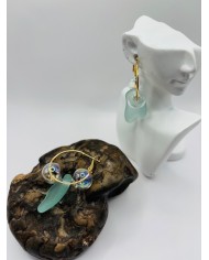 PENDIENTES ARTESANOS DE CRIASTAL MARINO O LÁGRIMAS DE SIRENA