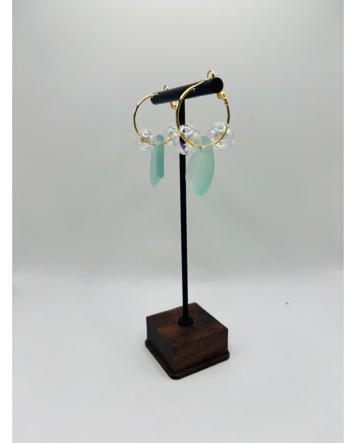 PENDIENTES ARTESANOS DE CRIASTAL MARINO O LÁGRIMAS DE SIRENA