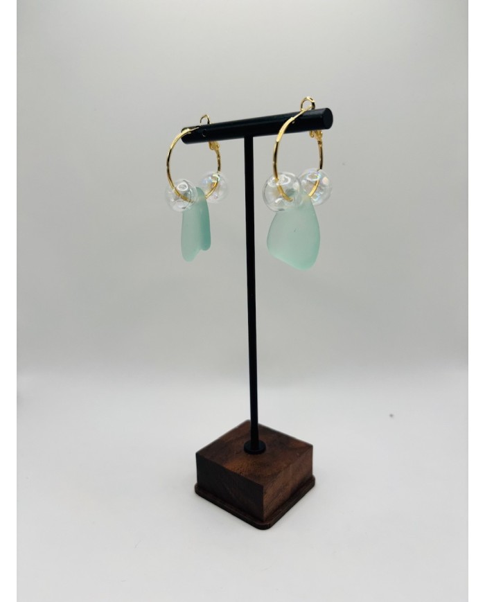 PENDIENTES ARTESANOS DE CRIASTAL MARINO O LÁGRIMAS DE SIRENA