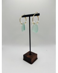 PENDIENTES ARTESANOS DE CRIASTAL MARINO O LÁGRIMAS DE SIRENA