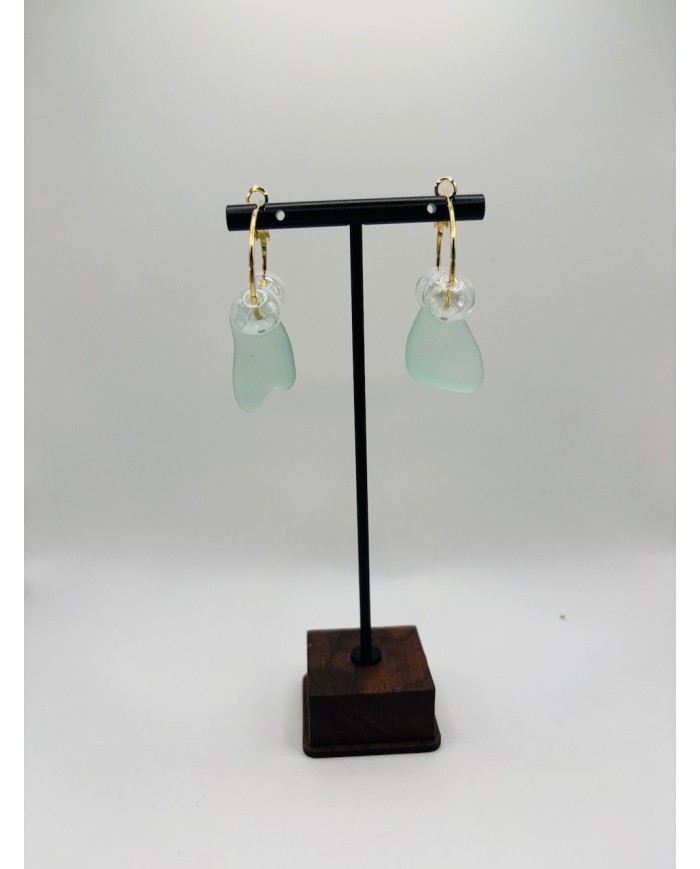 PENDIENTES ARTESANOS DE CRIASTAL MARINO O LÁGRIMAS DE SIRENA