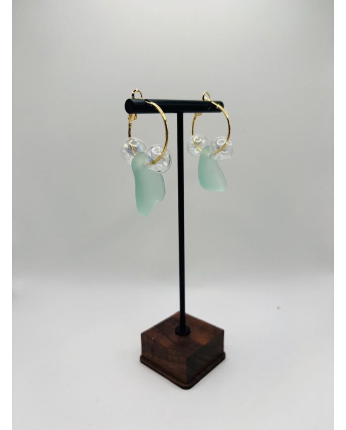 PENDIENTES ARTESANOS DE CRIASTAL MARINO O LÁGRIMAS DE SIRENA