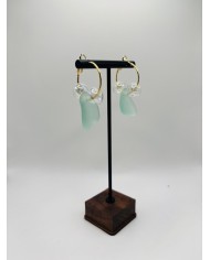 PENDIENTES ARTESANOS DE CRIASTAL MARINO O LÁGRIMAS DE SIRENA