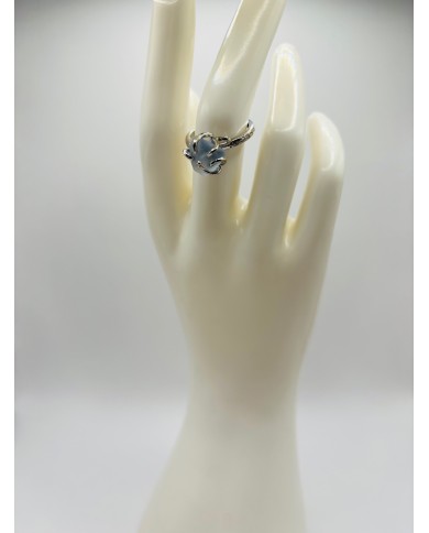ANILLO ARTESANO DE CRISTAL MARINO