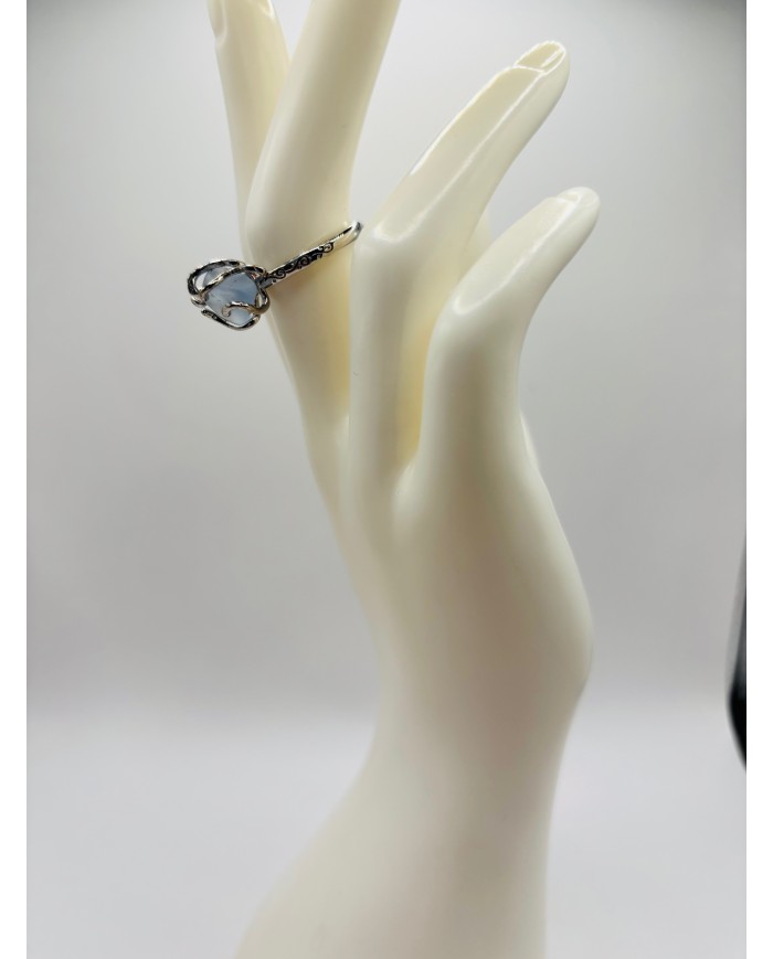 ANILLO ARTESANO DE CRISTAL MARINO