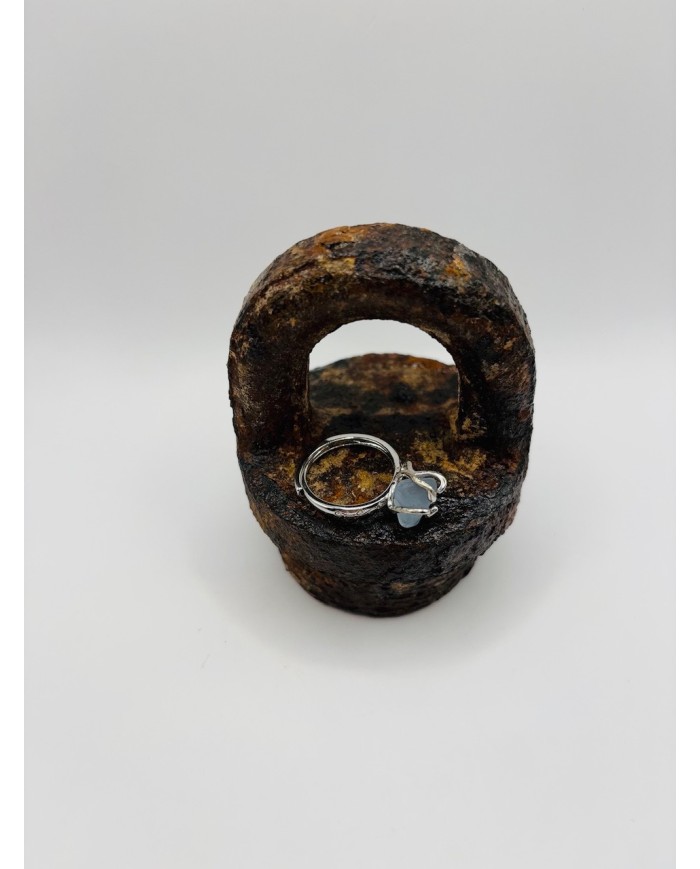 ANILLO ARTESANO DE CRISTAL MARINO