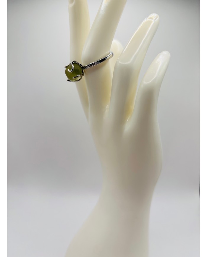 ANILLO ARTESANO DE CRISTAL MARINO