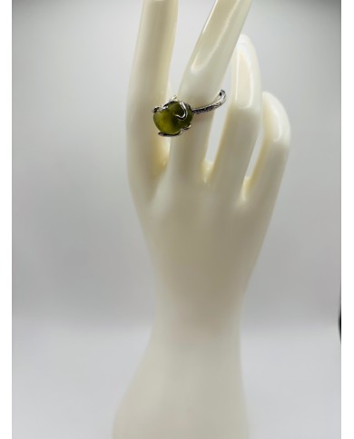 ANILLO ARTESANO DE CRISTAL MARINO