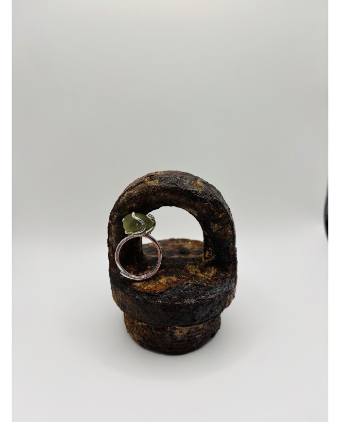 ANILLO ARTESANO DE CRISTAL MARINO