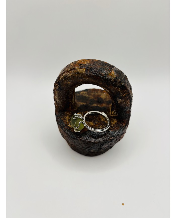 ANILLO ARTESANO DE CRISTAL MARINO