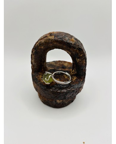 ANILLO ARTESANO DE CRISTAL MARINO