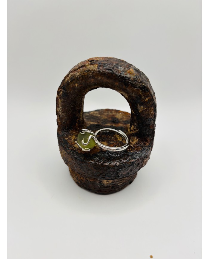 ANILLO ARTESANO DE CRISTAL MARINO