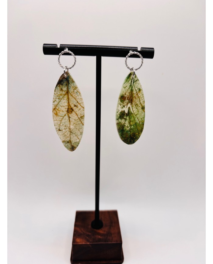 PENDIENTES ARTESANOS DE HOJA NATURAL