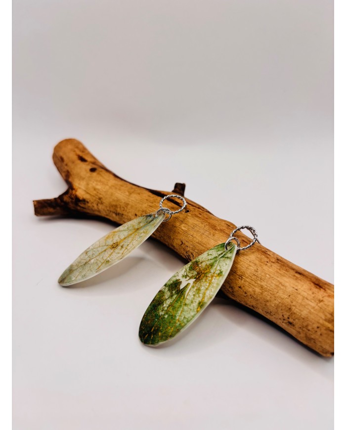 PENDIENTES ARTESANOS DE HOJA NATURAL