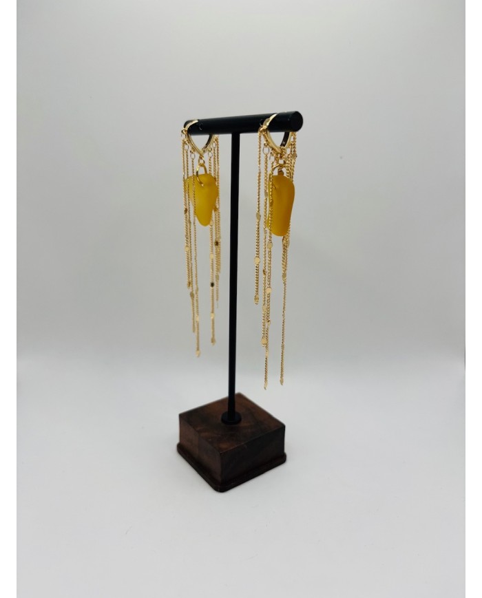 PENDIENTES ARTESANOS DE CRISTAL MARINO