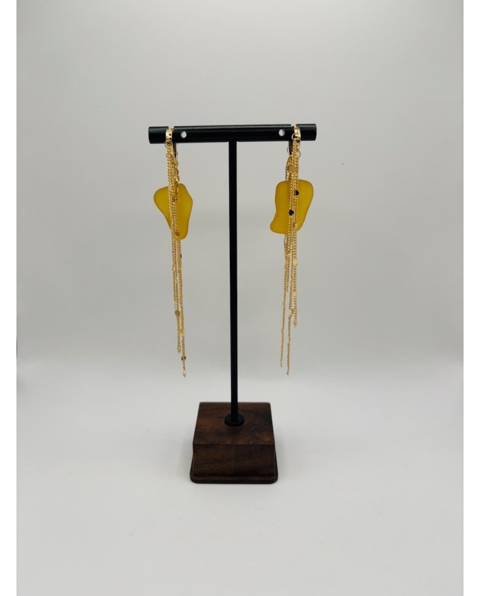PENDIENTES ARTESANOS DE CRISTAL MARINO