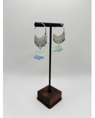 PENDIENTES ARTESANOS DE CRISTAL MARINO