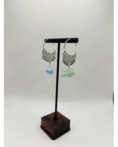 PENDIENTES ARTESANOS DE CRISTAL MARINO