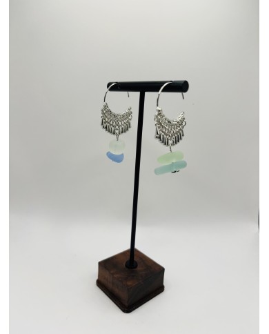 PENDIENTES ARTESANOS DE CRISTAL MARINO