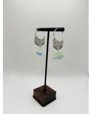 PENDIENTES ARTESANOS DE CRISTAL MARINO