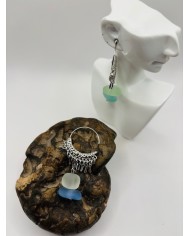 PENDIENTES ARTESANOS DE CRISTAL MARINO