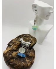 PENDIENTES ARTESANOS DE CRISTAL MARINO