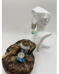 PENDIENTES ARTESANOS DE CRISTAL MARINO