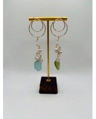 PENDIENTES ARTESANOS DE CRISTAL MARINO