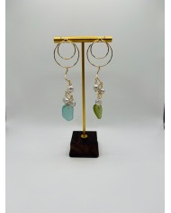 PENDIENTES ARTESANOS DE CRISTAL MARINO