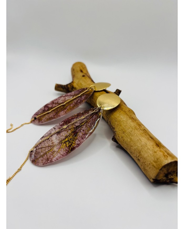 PENDIENTES ARTESANOS DE HOJA NATURAL