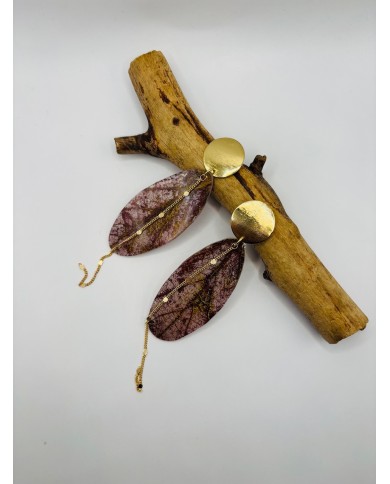 PENDIENTES ARTESANOS DE HOJA NATURAL