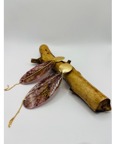 PENDIENTES ARTESANOS DE HOJA NATURAL