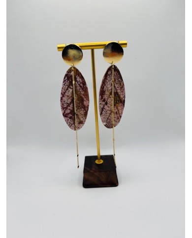 PENDIENTES ARTESANOS DE HOJA NATURAL