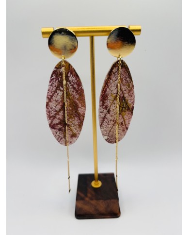 PENDIENTES ARTESANOS DE HOJA NATURAL
