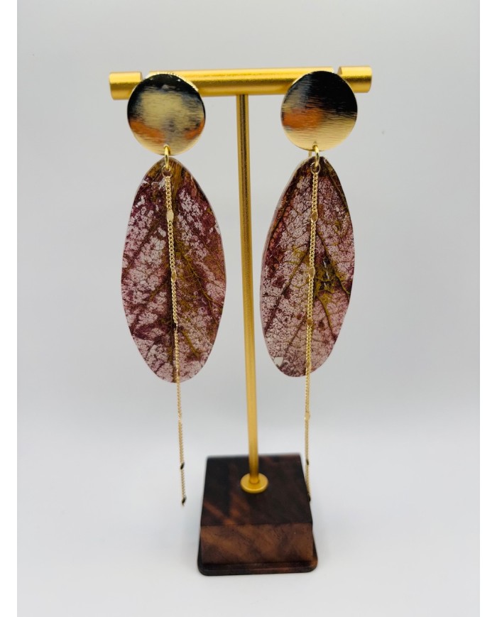 PENDIENTES ARTESANOS DE HOJA NATURAL
