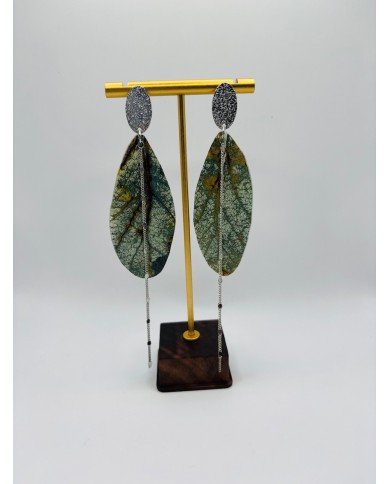 PENDIENTES ARTESANOS DE HOJA NATURAL ESQUELETIZADA