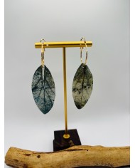 PENDIENTES ARTESANOS DE HOJA NATURAL ESQUELETIZADA