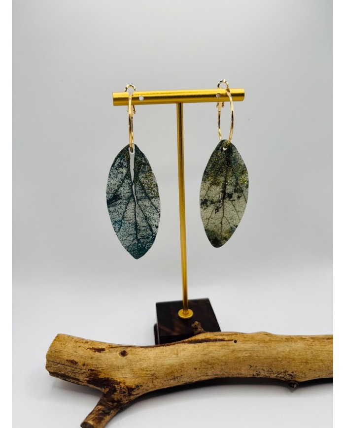 PENDIENTES ARTESANOS DE HOJA NATURAL ESQUELETIZADA