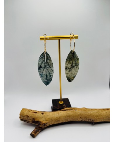 PENDIENTES ARTESANOS DE HOJA NATURAL ESQUELETIZADA