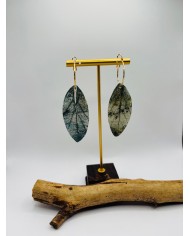 PENDIENTES ARTESANOS DE HOJA NATURAL ESQUELETIZADA